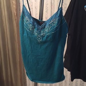 Teal beaded cami